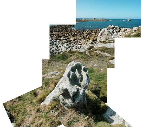 Rochers au bout de l'île de Sieck à Santec