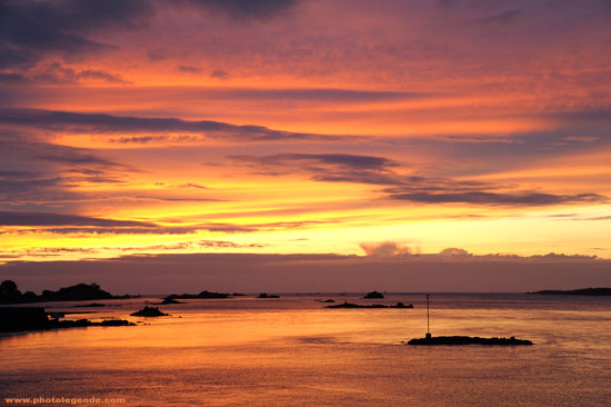 coucher de soleil à Roscoff