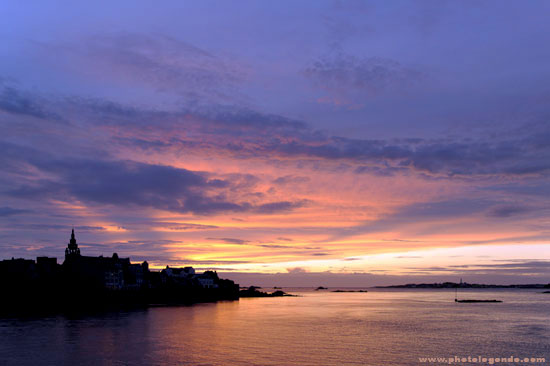 coucher de soleil à Roscoff