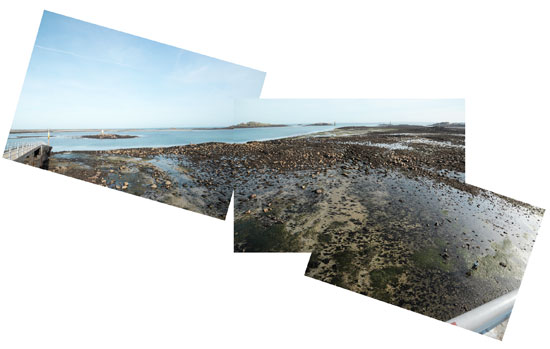 marée basse sur l'estacade à Roscoff