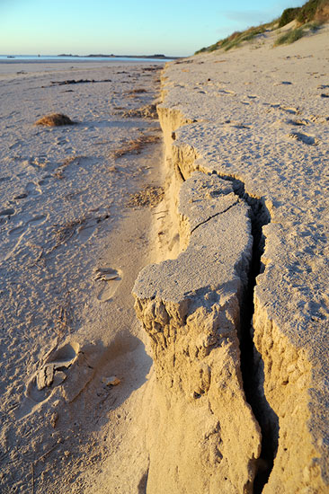 La dune de Santec après la grande marée